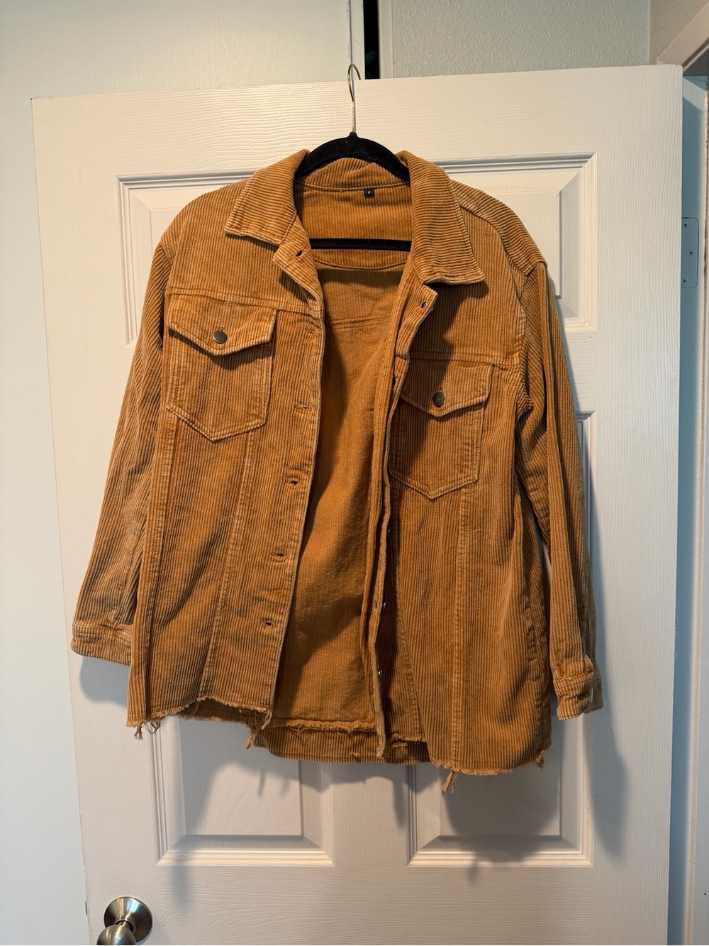 Womens Corduroy Bomber Jacket - Tan